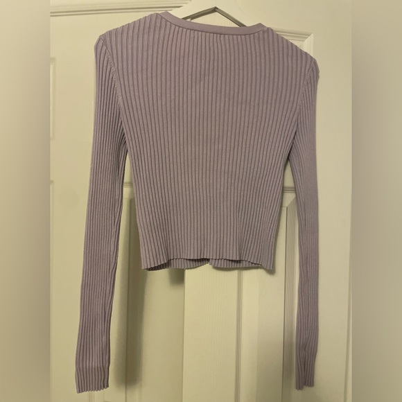H&M lavender ribbed long sleeve sweater - Picture 2 of 5